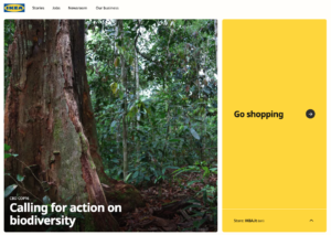 Screenshot of IKEA website landing page