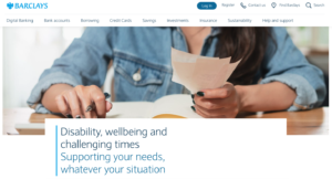 Screenshot of Barclays accessibility page